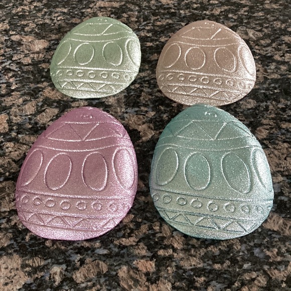 AKCAM TURKISH EASTER EGG GLITTER GLASS PLATE SET OF 4 - Picture 6 of 6